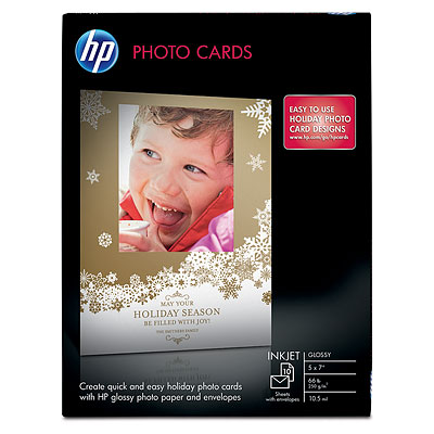 HP Glossy Photo Cards-10 sht/5 x 7 in with envelopes