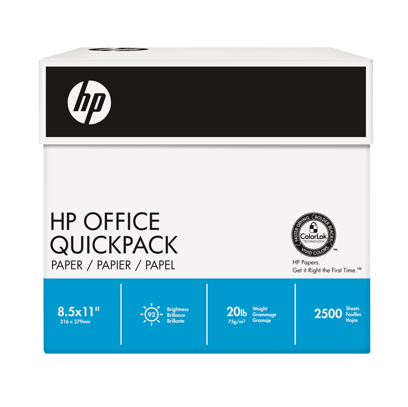 HP Office Quickpack, 2500 hojas de tamaño carta de 8,5 x 11