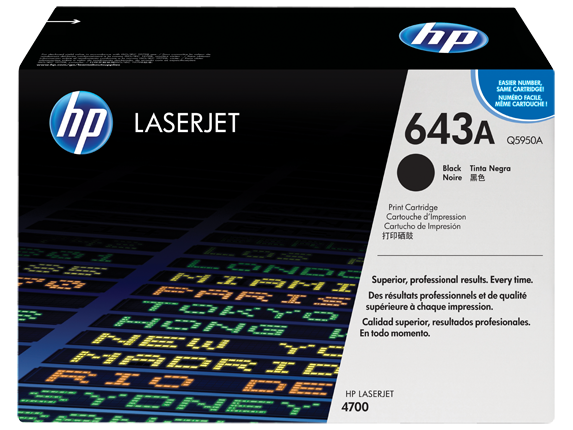 HP Laser Toner Cartridges and Kits, HP 643A Black Original LaserJet Toner Cartridge, Q5950A