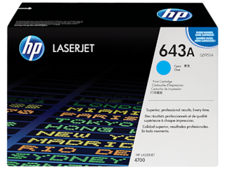 HP 643A Cyan Original LaserJet Toner Cartridge, Q5951A