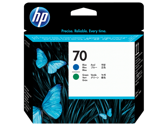 HP® 70 Blue and Green DesignJet Printhead (C9408A)