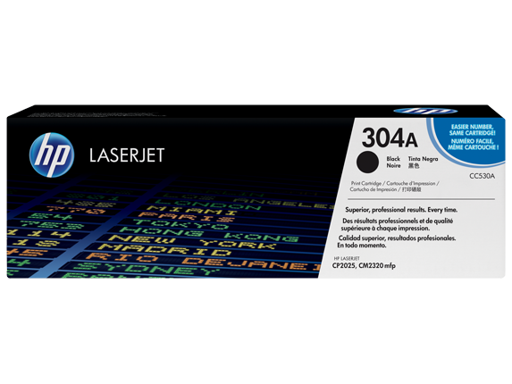 HP Laser Toner Cartridges and Kits, HP 304A Black Original LaserJet Toner Cartridge, CC530A