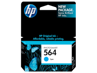 HP 564 Cyan Original Ink Cartridge, CB318WN#140