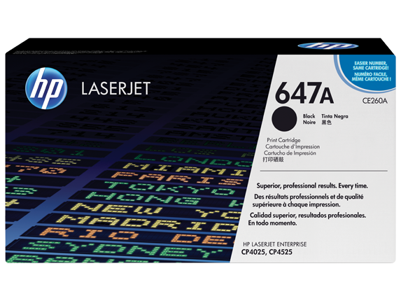 HP Laser Toner Cartridges and Kits, HP 647A Black Original LaserJet Toner Cartridge, CE260A