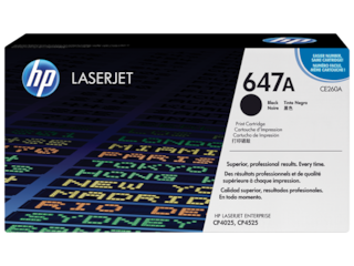 HP 647A Black Original LaserJet Toner Cartridge, CE260A