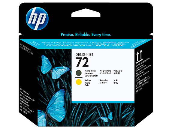 HP® 72 Matte Black and Yellow DesignJet Printhead (C9384A)