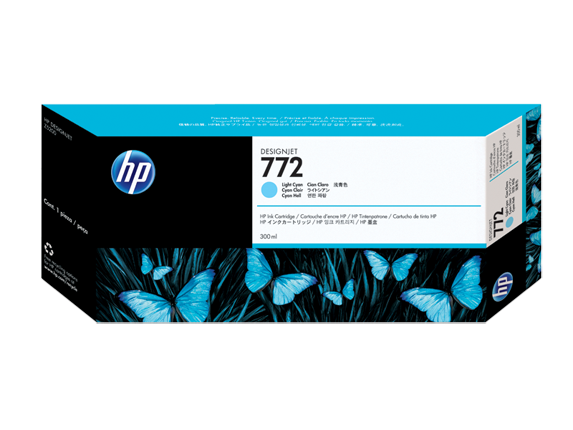 Ink Supplies, HP 772 300-ml Light Cyan DesignJet Ink Cartridge, CN632A