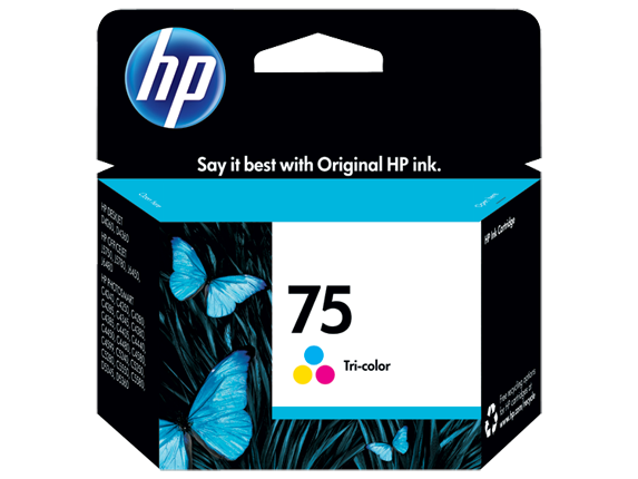HP 75 Tri-color Original Ink Cartridge, CB337WN#140