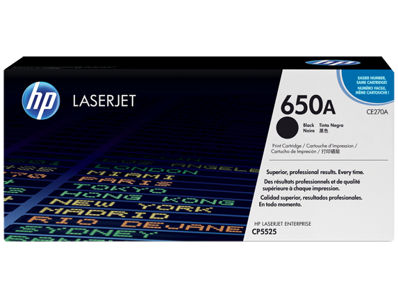 HP® 650A Black LaserJet Toner Cartridge (CE270A)