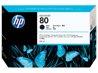 HP 80 350-ml Black DesignJet Ink Cartridge, C4871A