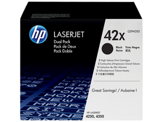 HP 42X 2-pack High Yield Black Original LaserJet Toner Cartridges, Q5942XD