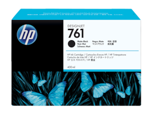 HP 761 400-ml Matte Black DesignJet Ink Cartridge, CM991A