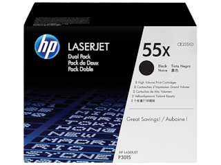 HP 55X 2-pack High Yield Black Original LaserJet Toner Cartridges, CE255XD