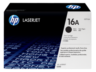 HP 16A Black Original LaserJet Toner Cartridge, Q7516A