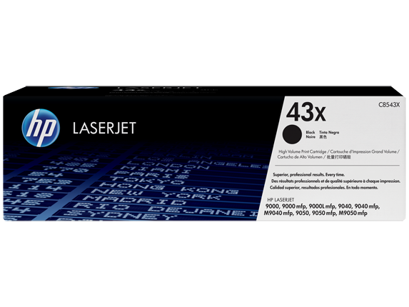 HP Laser Toner Cartridges and Kits, HP 43X High Yield Black Original LaserJet Toner Cartridge, C8543X