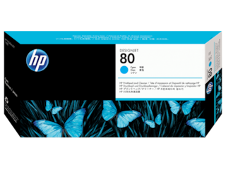 HP 80 Cyan DesignJet Printhead and Printhead Cleaner, C4821A