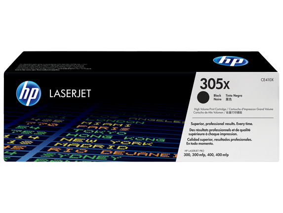 HP Laser Toner Cartridges and Kits, HP 305X High Yield Black Original LaserJet Toner Cartridge, CE410X
