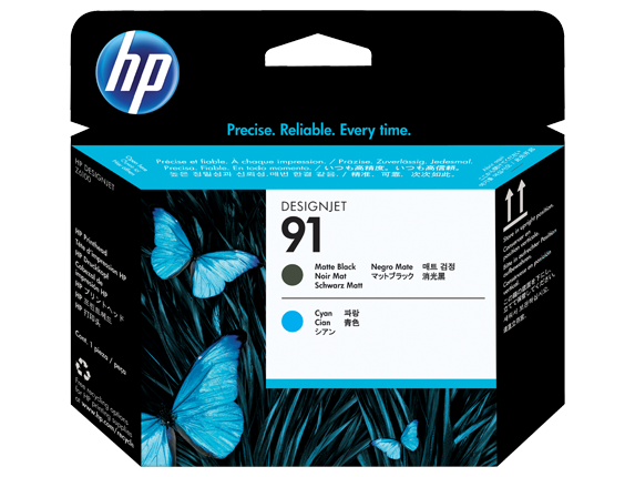 Image for HP 91 Matte Black and Cyan DesignJet Printhead from HP2BFED