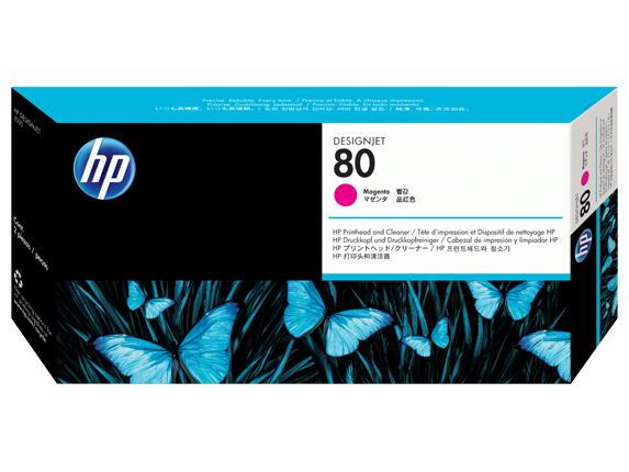 HP 80 Magenta DesignJet Printhead and Printhead Cleaner, C4822A