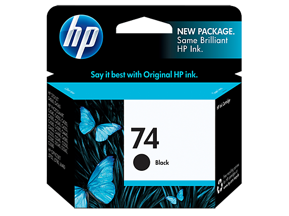HP 74 Black Original Ink Cartridge, CB335WN#140