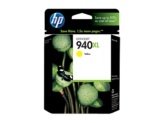 HP 940XL High Yield Yellow Original Ink Cartridge, C4909AN#140
