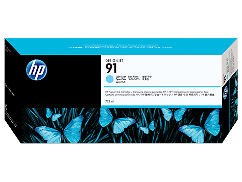 HP 91 világos cián tintapatron eredeti C9470A Z6100 775 ml