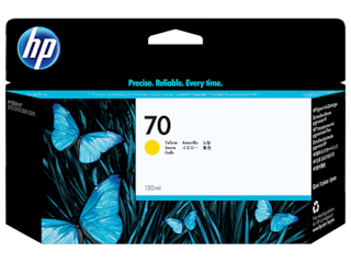 HP 70 130-ml Yellow DesignJet Ink Cartridge, C9454A