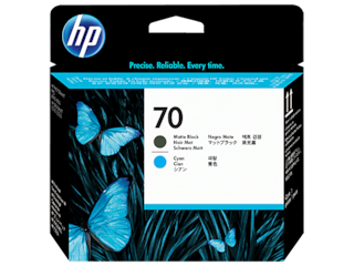 HP 70 Matte Black and Cyan DesignJet Printhead, C9404A