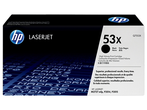 HP 53X Q7553X fekete toner / festékkazetta intelligens nyomtatási technológiávalLaserjet P2015 / M2727 sorozatú nyomtatókhoz (7000 old.)