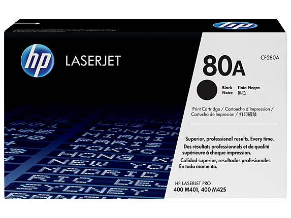 HP Laser Toner Cartridges and Kits, HP 80A Black Original LaserJet Toner Cartridge, CF280A