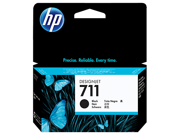 HP 711 38-ml Black DesignJet Ink Cartridge, CZ129A