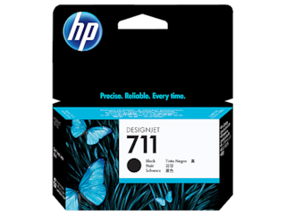 HP 711 38-ml Black DesignJet Ink Cartridge, CZ129A