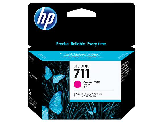 HP 711 3-pack 29-ml Magenta Designjet Ink Cartridge,CZ135A