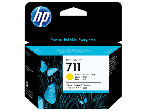 HP 711 CZ136A sárga tintapatron eredeti tripla csomag CZ136A T120 T125 T130 T520 T525 T530 3x29 ml