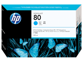 HP 80 350-ml Cyan DesignJet Ink Cartridge, C4846A
