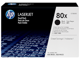 HP 80X 2-pack High Yield Black Original LaserJet Toner Cartridges, CF280XD