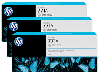 HP 771A 775ml Light Gray Designjet Ink Cartridge 3-Pack,B6Y46A