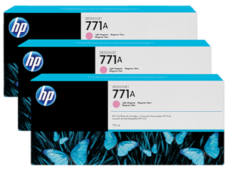 HP 771A 775ml Light Magenta Designjet Ink Cartridge 3-Pack,B6Y43A HP 771A 775ml Light Magenta Designjet Ink Cartridge 3-Pack,B6Y43A