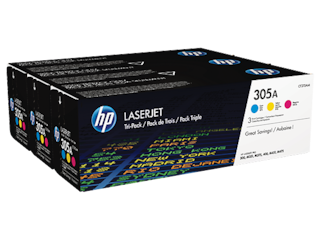 LaserJet Cartridges, HP® CF370AM (CF370AM) 3-pack Toner 305A Original Cyan/Magenta/Yellow