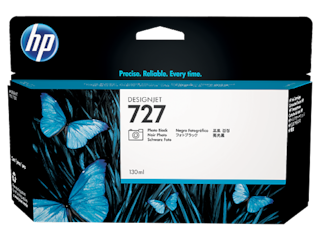 HP 727 130-ml Photo Black DesignJet Ink Cartridge, B3P23A