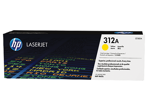 HP Laser Toner Cartridges and Kits, HP 312A Yellow Original LaserJet Toner Cartridge, CF382A