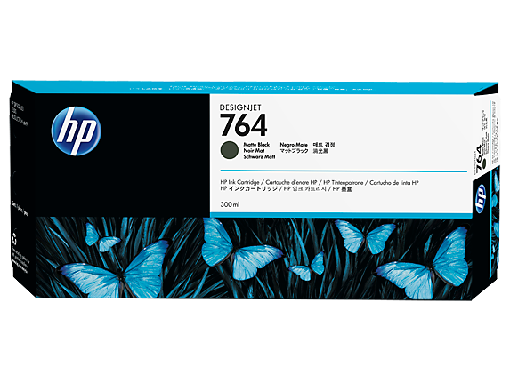 HP 764 300-ml Matte Black DesignJet Ink Cartridge, C1Q16A