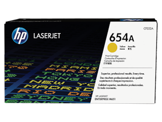 HP 654A Yellow Original LaserJet Toner Cartridge, CF332A