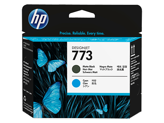 HP 773 Matte Black/Cyan DesignJet Printhead, C1Q20A