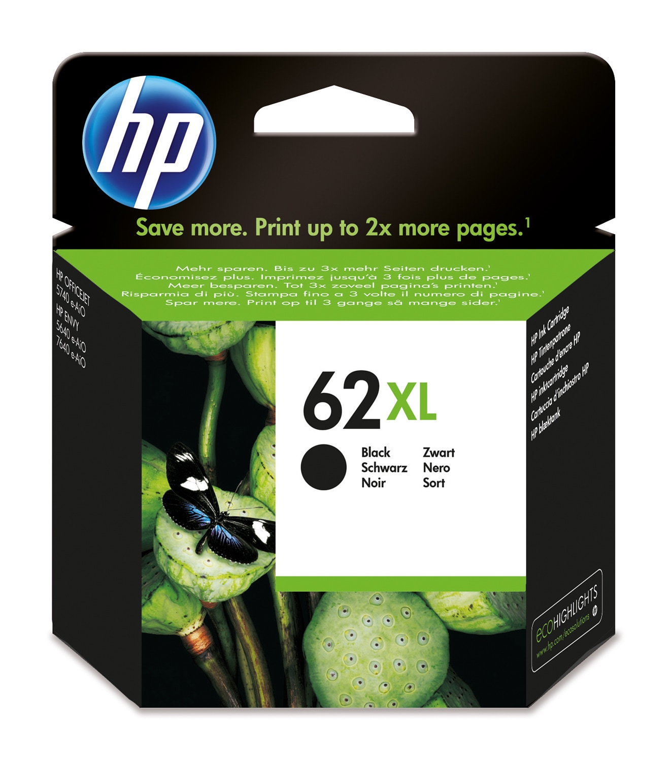 HP 62XL High Yield Black Original Ink Cartridge | HP® South Africa