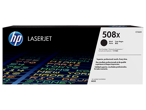 HP Laser Toner Cartridges and Kits, HP 508X High Yield Black Original LaserJet Toner Cartridge, CF360X