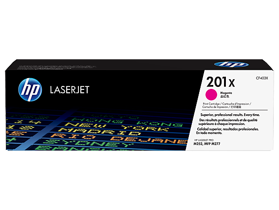 HP Laser Toner Cartridges and Kits, HP 201X High Yield Magenta Original LaserJet Toner Cartridge, CF403X