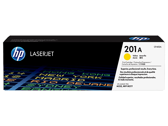 HP Laser Toner Cartridges and Kits, HP 201A Yellow Original LaserJet Toner Cartridge, CF402A