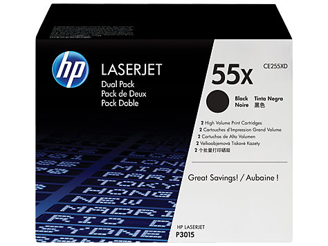 HP 55X CE255XD 2db 55X fekete toner / festékkazetta Laserjet P3015 Enterprise 500 MFP M525f nyomtatókhoz (2*12500 old.)