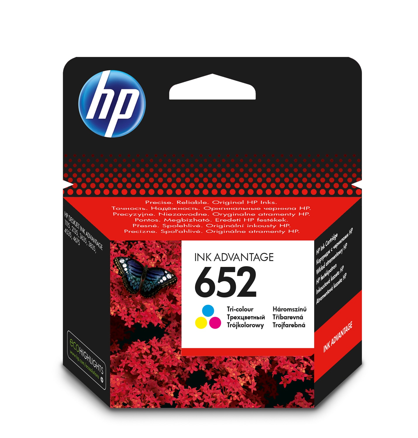 HP 652 Ink Advantage Tri Colour Printer Cartridge Original F6V24AE Sin